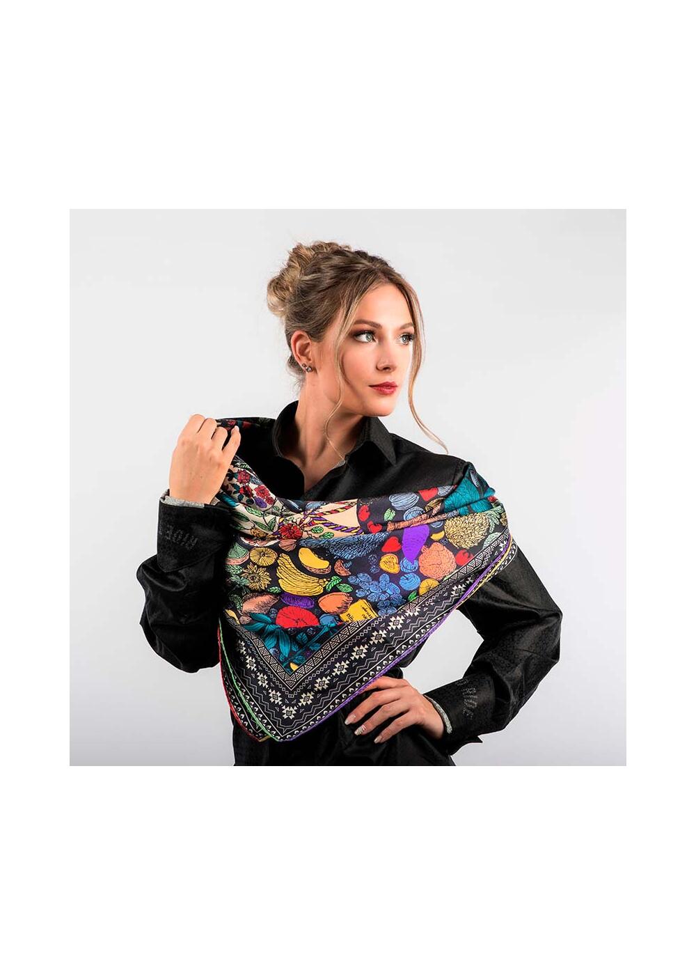 BLUMEN MEXICOS - Farbiges Seidentuch - GERMENS