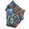 STAIRWAYS - Dark patterned silk scarf - GERMENS