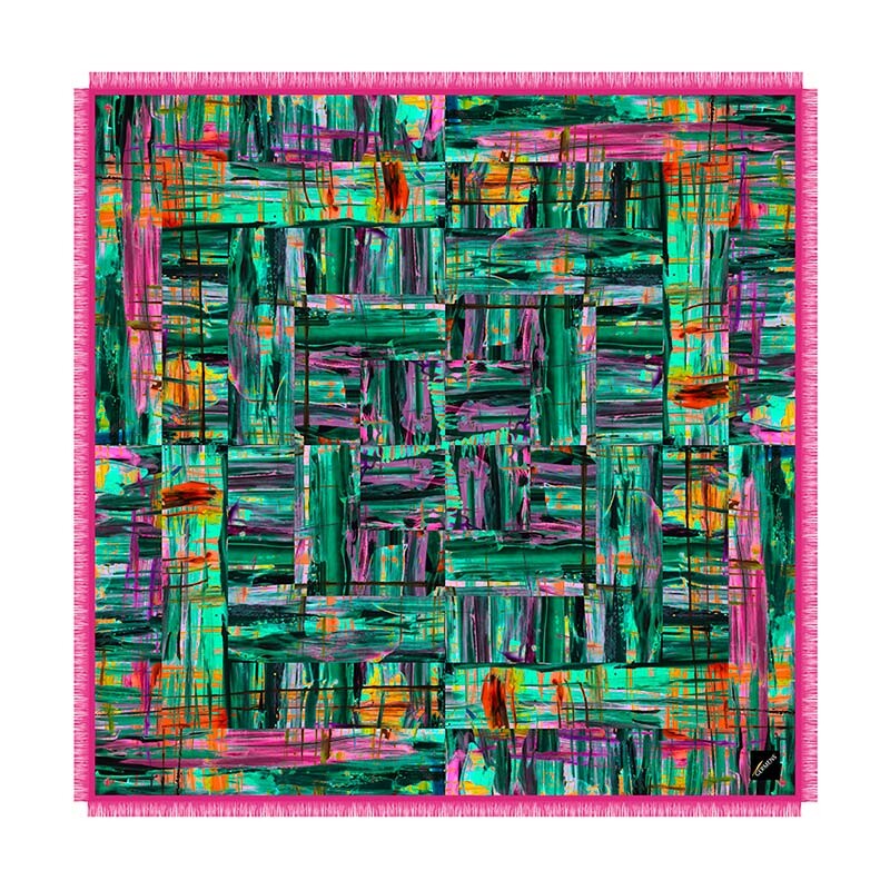 EKKO TRIP - Grün pinkes Wolltuch - GERMENS