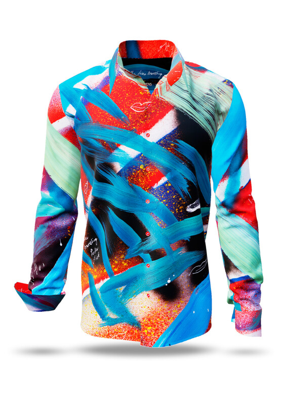 Discover colorful button up shirts for men THE TIME TRAVELING - 100% cotton