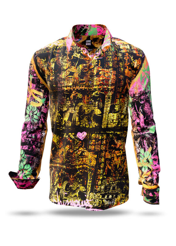 Discover colorful button up shirts for men LOVE WINS - 100% cotton