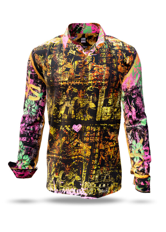 Discover colorful button up shirts for men LOVE WINS - 100% cotton
