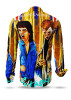 Casual Dress Shirts For Men DANCING ON THE STREET Shirt Men - Tribute to D. Bowie and M. Jagger – GERMENS artfashion – 100 % Cotton - Size L