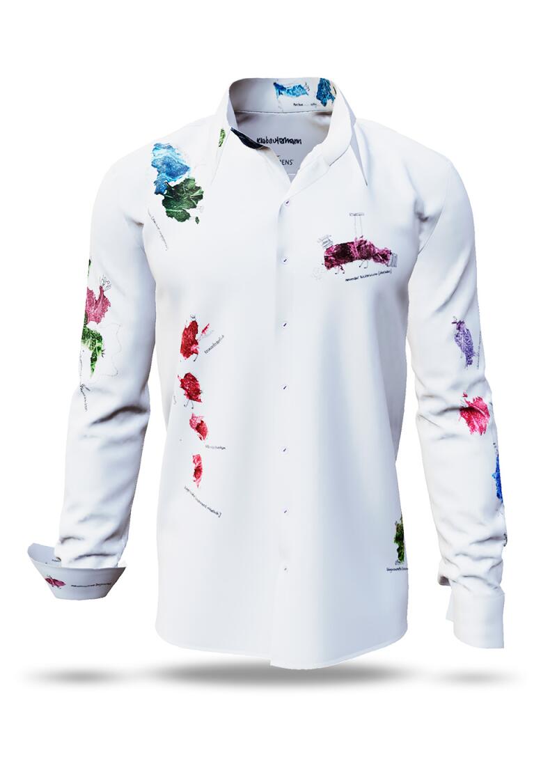 KLABAUTERMANN - White shirt with funny colour splashes -...