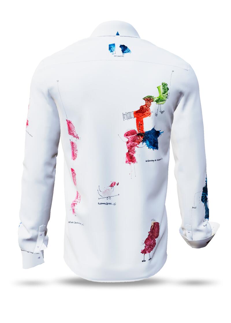 KLABAUTERMANN - White shirt with funny colour splashes -...