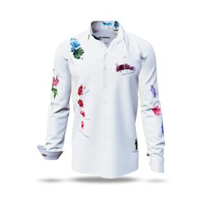 KLABAUTERMANN - White shirt with funny colour splashes -...