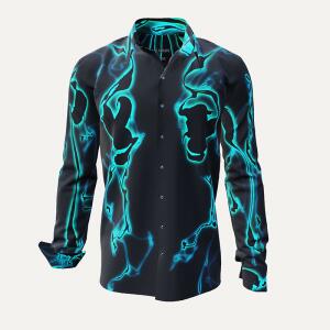 KALLAINOS - Black and turquoise shirt - GERMENS