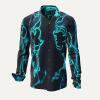 KALLAINOS - Black and turquoise shirt - GERMENS