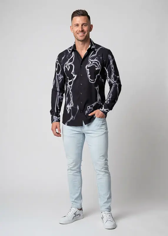 Discover colorful button up shirts for men DARKLIGHT - 100% cotton