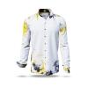 NEBULA - White shirt with yellow-gray clouds - GERMENS