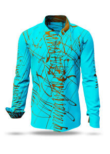 Entdecke bunte Hemden Herren DENADA BLUE - 100 % BW