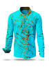 Entdecke bunte Hemden Herren DENADA BLUE - 100 % BW