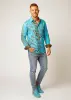 Discover colorful button up shirts for men DENADA BLUE - 100% cotton