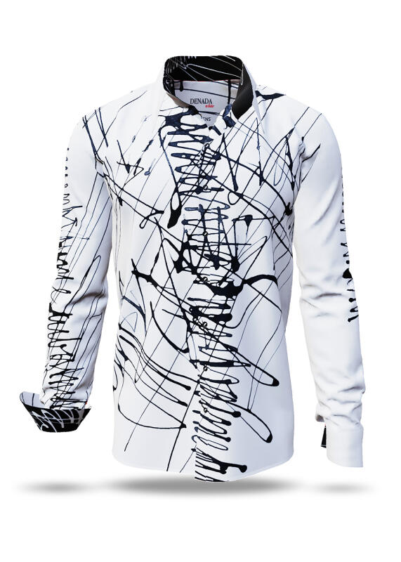 Entdecke bunte Hemden Herren DENADA WHITE - 100 % Baumwolle