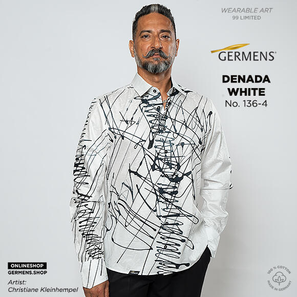 DENADA WHITE - Weiß-schwarzes Hemd - GERMENS
