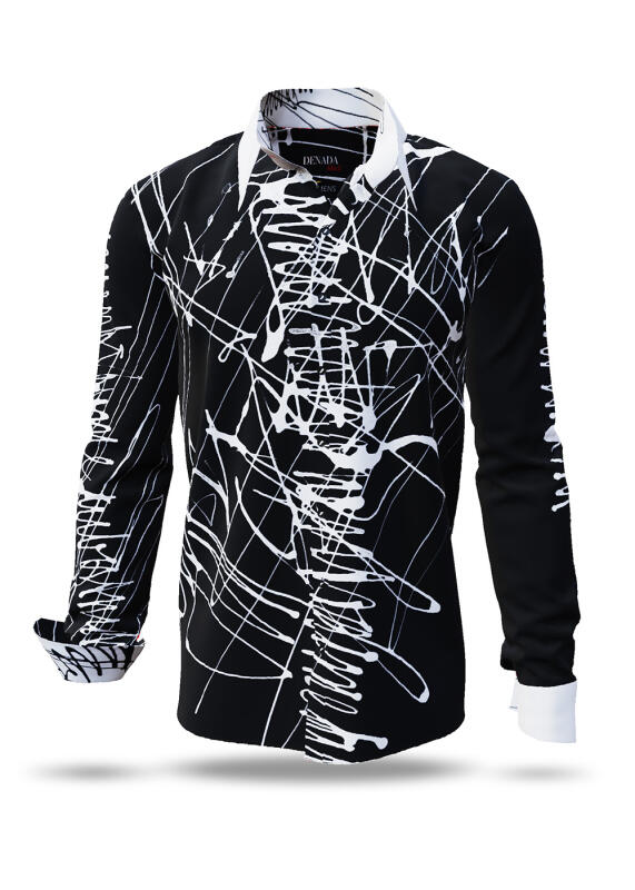 Discover colorful button up shirts for men DENADA BLACK - 100% cotton