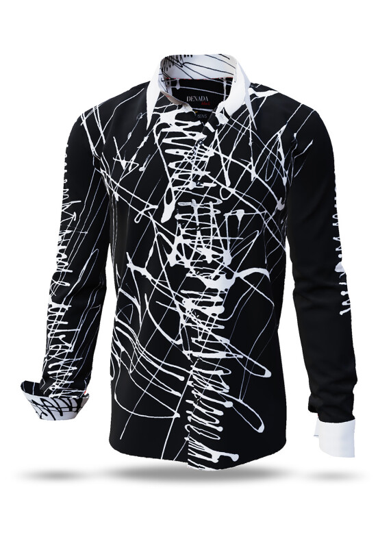 Entdecke bunte Hemden Herren DENADA BLACK - 100 % Baumwolle