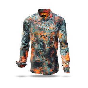 TARNA SOL - Green gray orange shirt - GERMENS