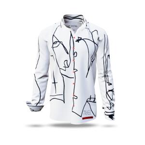  KOPF ODER ZAHL - White shirt with black drawing - GERMENS