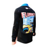 FLAMINGO HOTEL 1 - Black shirt with coloured back graphic - GERMENS