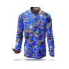 CIRCULI LAGUNE - Blue shirt with colored patterns - GERMENS