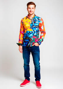 Entdecke bunte Hemden Herren FANTACITY - 100 % Baumwolle