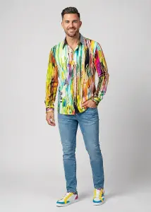 Button Up Shirt THE COLORS OF MIAMI from GERMENS