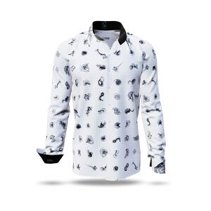 men´s long sleeve casual shirts FLUGZAUBER BLANC -...