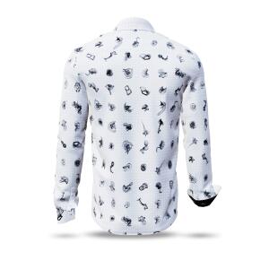 men´s long sleeve casual shirts FLUGZAUBER BLANC -...