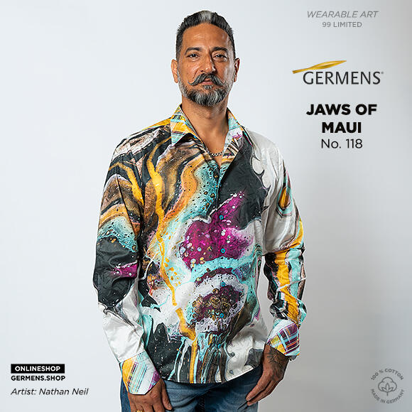 JAWS OF MAUI - Cooles Hemd in Fluid Art - GERMENS