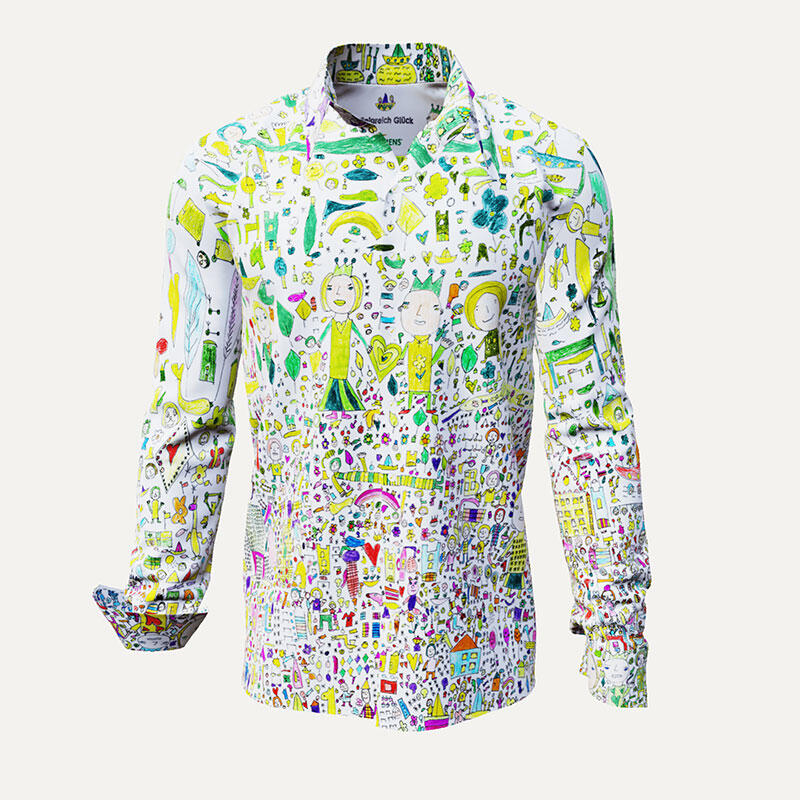 KÖNIGREICH GLÜCK - Colorful shirt with many details -...