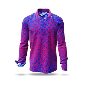 HEXAGON AMETHYST - purple shirt with blue honeycomb...