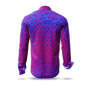 HEXAGON AMETHYST - purple shirt with blue honeycomb...