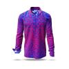 HEXAGON AMETHYST - purple shirt with blue honeycomb structures - GERMENS