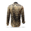 HEXAGON KUPFER -  Copper-gold shirt with black honeycomb structures - GERMENS