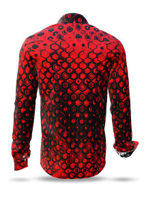Entdecke bunte Hemden Herren HEXAGON ZINNOBER - 100 %...