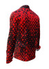 Long Sleeve Shirt HEXAGON ZINNOBER - red shirt with black honeycomb structures