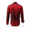 HEXAGON ZINNOBER - red shirt with black honeycomb structures - GERMENS