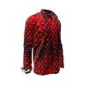 HEXAGON ZINNOBER - red shirt with black honeycomb structures - GERMENS