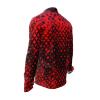 HEXAGON ZINNOBER - red shirt with black honeycomb structures - GERMENS