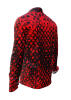 HEXAGON ZINNOBER - red shirt with black honeycomb structures - GERMENS 5XL