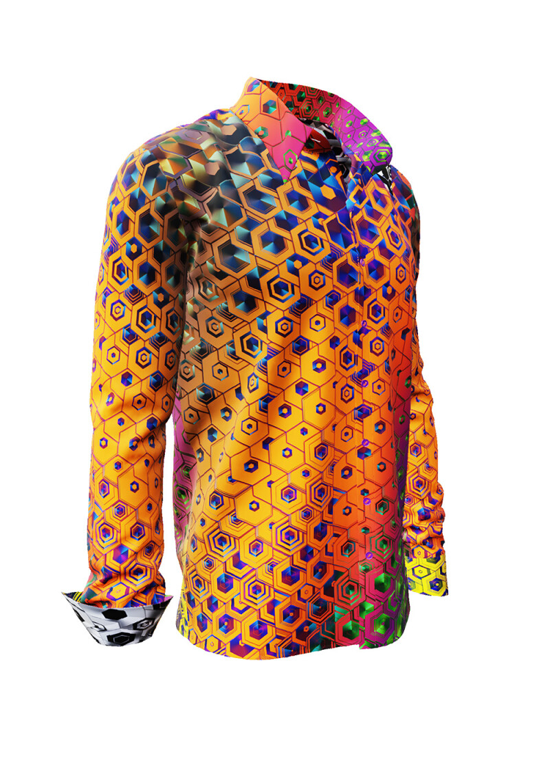 HEXAGON WISMUT - Orange blaues Hemd - GERMENS