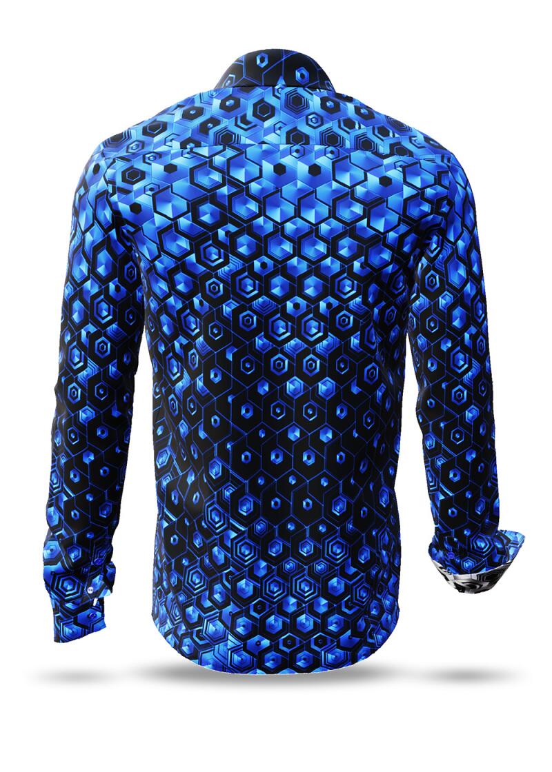 HEXAGON KOBALT - Blaues gemustertes Hemd - GERMENS