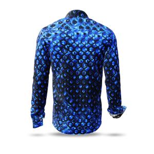 HEXAGON KOBALT - blue shirt with black honeycomb...