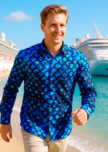 HEXAGON KOBALT Hemden Herren - 100 % Baumwolle - GERMENS...