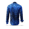 HEXAGON KOBALT - blue shirt with black honeycomb structures - GERMENS