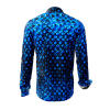 HEXAGON KOBALT - blue shirt with black honeycomb structures - GERMENS