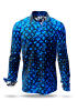 Entdecke bunte Hemden Herren HEXAGON KOBALT - 100 % BW