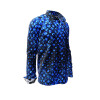 HEXAGON KOBALT - blue shirt with black honeycomb structures - GERMENS