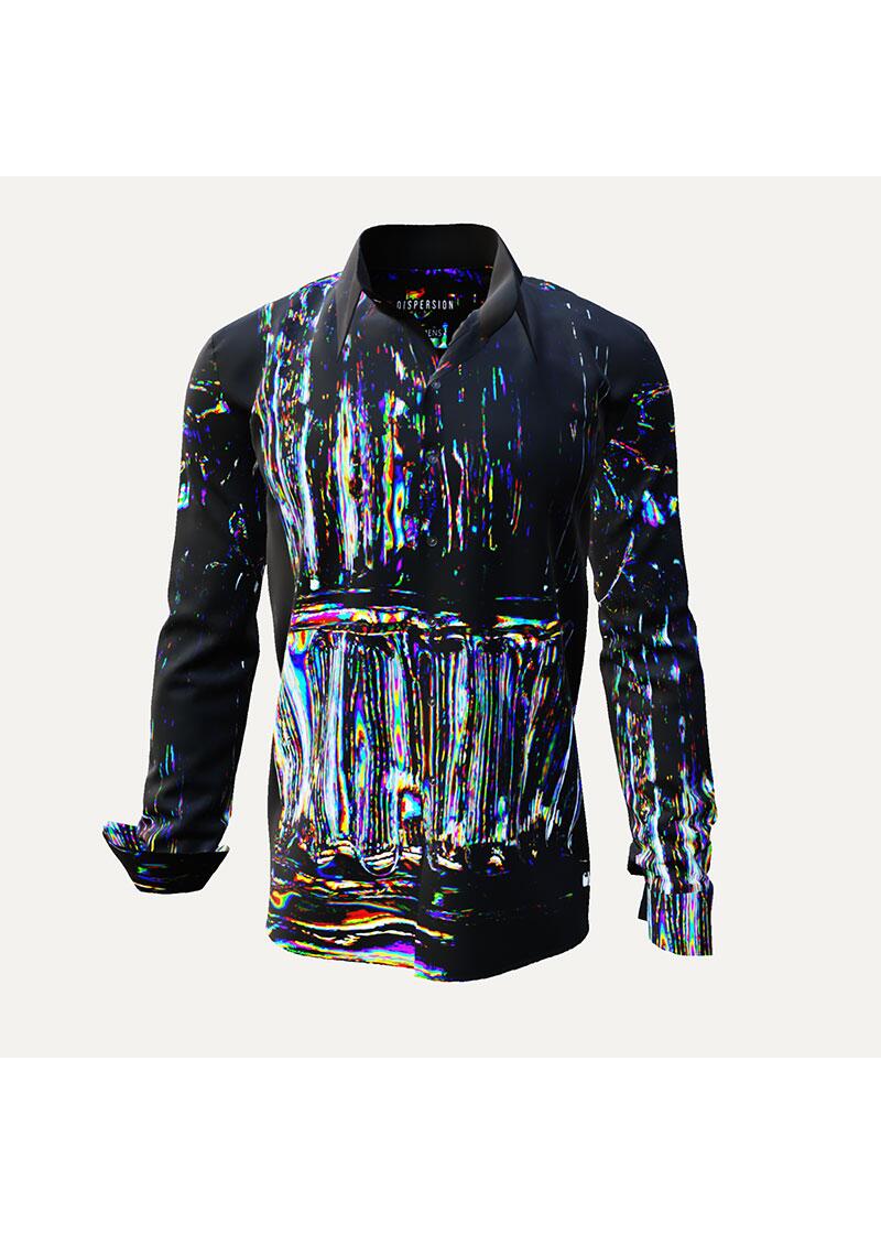 DISPERSION - Black shirt with colors - GERMENS